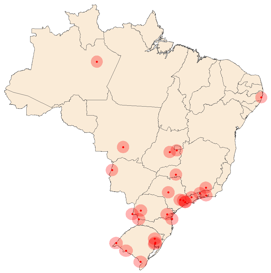 Distribuição dos portos secos no Brasil